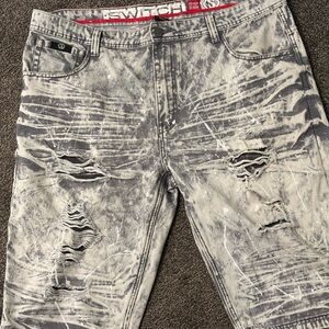 Switch remarkable brand Gray Distressed Jean Shorts with rips new without tags